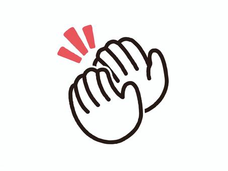 アイコン_拍手 アイコン,拍手,手,装飾,飾り,あしらい,可愛い,シンプル,挿絵,素材のイラスト素材