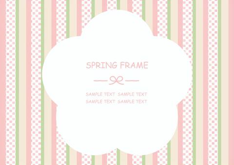 春の和柄背景と花型のフレーム、ひなまつり ひなまつり,フレーム,春,背景,和柄,パターン,ひな祭り,枠,飾り枠,和柄背景のイラスト素材