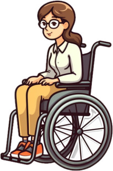 Illustration, a wheelchair, patient, welfare equipment, 