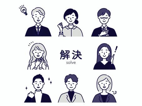 解決したビジネスパーソンのアイコン 人物アイコン,解決,シンプル,シンプルアイコン,おしゃれ,男性,ビジネス用,女性,スーツ,オフィスカジュアルのイラスト素材