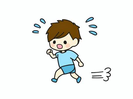避難訓練　かけないのイラスト 避難訓練,防災,予行練習,かけない,走る,おかしもち,子供,幼稚園,保育園,こども園のイラスト素材