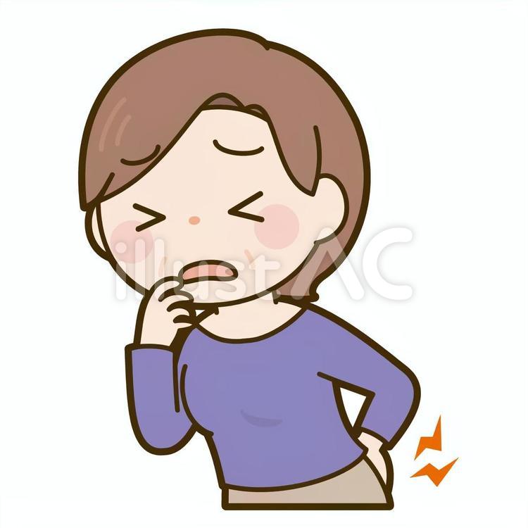 腰痛・腰のしびれ 腰痛,女性,中年のイラスト素材