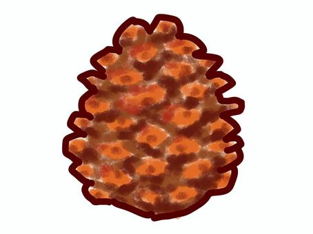 手描き風まつぼっくり 松ぼっくり,手描き,かわいい,松,松笠,自然,森,林,公園,木の実のイラスト素材