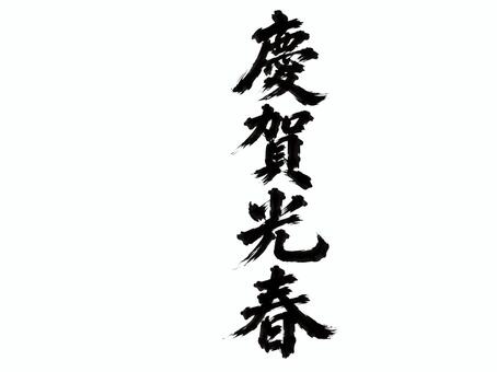 慶賀光春 慶賀光春,年賀状,筆文字,手書き,見出し,チラシ,広告,墨,書道,年賀のイラスト素材