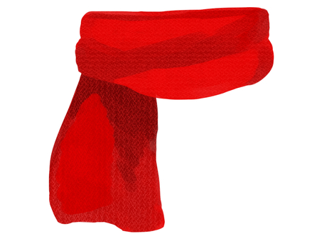 マフラー　赤 マフラー,赤,防寒,ファッション,冬,シンプル,かわいい,ゆるいのイラスト素材