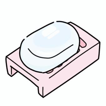 石鹸 石鹸,固形石鹸,白,泡立て,洗顔,お風呂グッズ,お風呂,温泉,洗う,シャワーのイラスト素材
