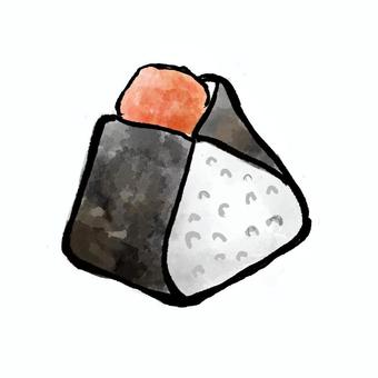 おにぎり　明太子 おにぎり,おむすび,明太子,ご飯,海苔のイラスト素材