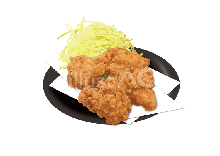 唐揚げ からあげ,料理,リアルのイラスト素材