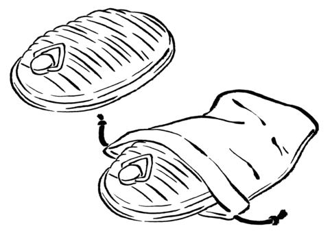 湯たんぽ2種　墨筆 湯たんぽ,冬用品,プラスチック製,袋,冬,暖房器具,暖かい,道具,防寒具,保温のイラスト素材