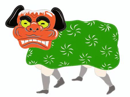 獅子舞 獅子舞,お正月,縁起物,邪気払い,伝統芸能のイラスト素材