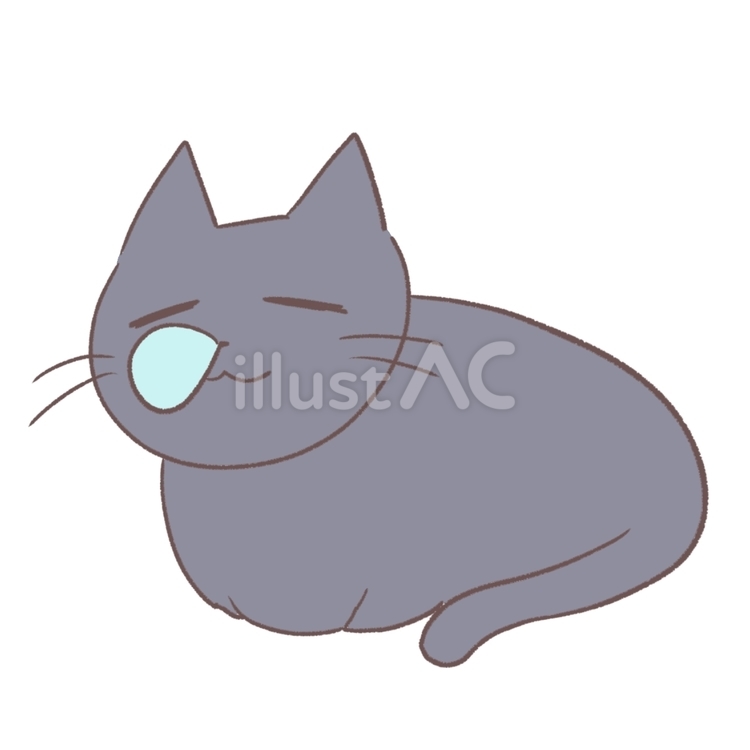 眠る猫 猫,かわいい,ゆるいのイラスト素材