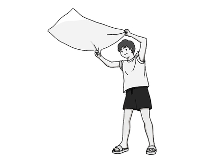 アウフグース　モノクロ アウフグース,アウフグースマイスター,熱波師,サウナ,ロウリュ,タオル,モノクロのイラスト素材