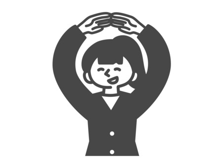 手で丸を作っているスーツ姿の女性 人,質問,問題,正解,合格,当たり,マル,丸,◯,olのイラスト素材