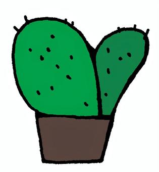 ウチワサボテン ウチワサボテン,サボテン,鉢,鉢植え,植物,棘,緑,仙人掌,シャボテン,観葉植物のイラスト素材