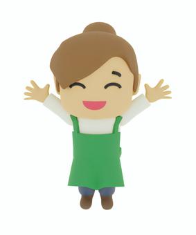 A young female bookstore clerk who rejoices in banzai, JPG and PNG A young female bookstore clerk who rejoices in banzai, banzai, be pleased, young, JPG and PNG