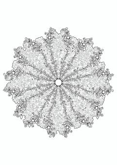 美しい曼荼羅の塗り絵 曼荼羅,マンダラ,塗り絵,線画,ぬりえ,白黒,モノクロ,幾何学,模様,多角形のイラスト素材