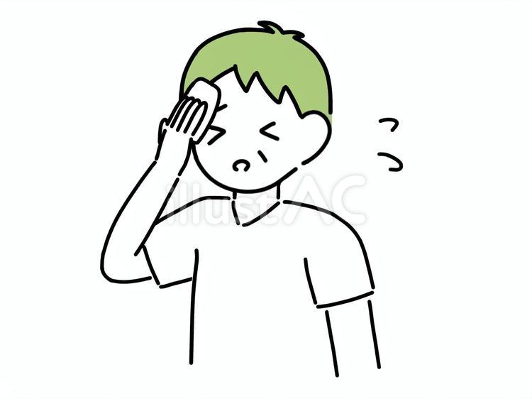 汗をタオルで拭くおじさん おじさん,汗,男性のイラスト素材