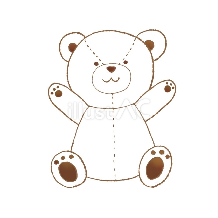 ばんざいするティディベア くま,ぬいぐるみ,かわいいのイラスト素材