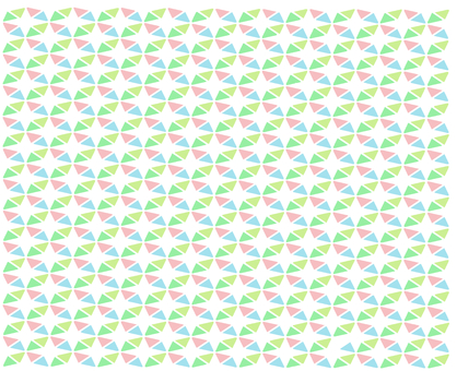 三角パターン模様　浅緑、桃、水色、黄緑