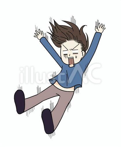 落下する女性
