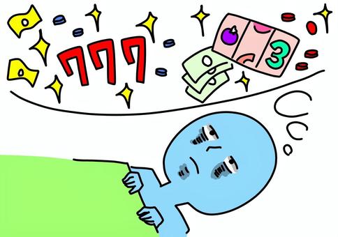 ギャンブルのことが頭を駆け巡る　カラー ギャンブル,スロット,中毒,依存,カラーのイラスト素材