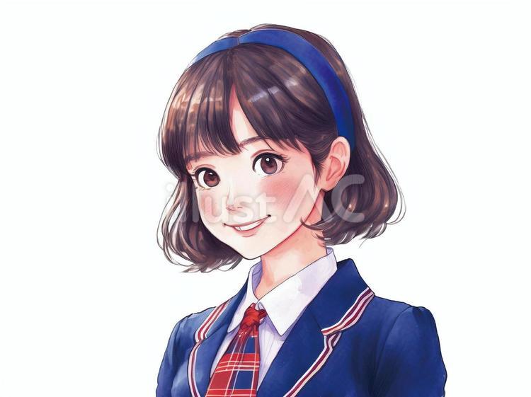 制服を着た女の子 女の子,制服,女子高生のイラスト素材