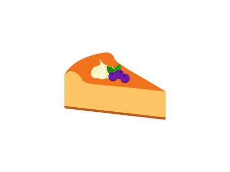 チーズケーキ チーズケーキ,ケーキ,チーズ,スイーツ,生クリーム,ブルーベリー,ミント,シンプル,アイコン風,ベクターのイラスト素材