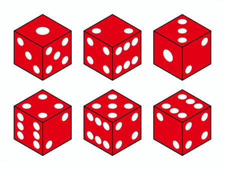 赤いサイコロ サイコロ,赤,おもちゃ,ホビー,遊び,双六,道具,物,セットのイラスト素材