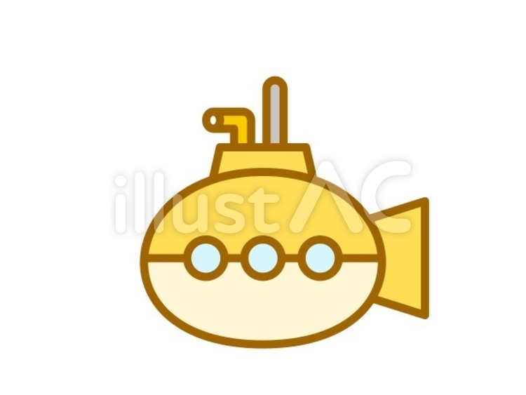 潜水艦　黄 潜水艦,乗り物,軍艦のイラスト素材