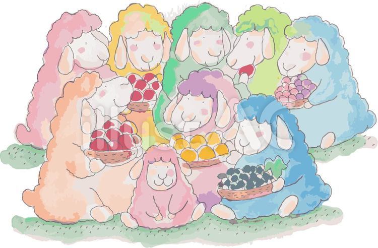 羊さんの集まり 羊さん,ほんわか,集まりのイラスト素材