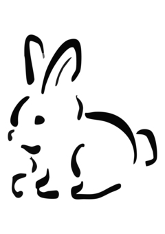 ゆるかわ　うさぎ　手書き風イラスト かわいい,うさぎ,手書き風,ペット,動物,ふわふわ,シンプル,手描き風,キャラクター,もこもこのイラスト素材