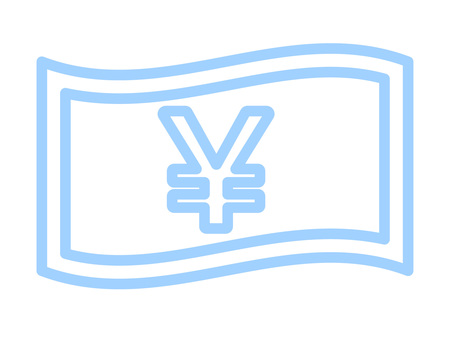 ウェーブするお札と円記号 デジタルマネー 紙幣,お金,アイコン,円,通貨,金融,経済,支払い,決済,現金のイラスト素材