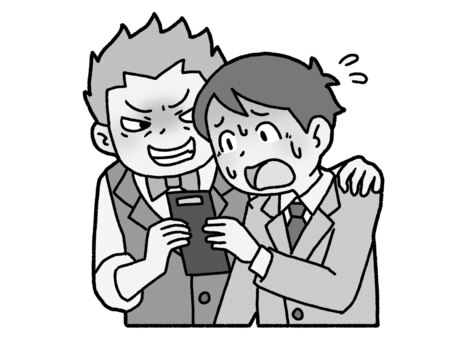 ぼったくり【グレースケール】 ぼったくり,ボーイ,男性,キャバクラ,バー,犯罪,伝票,グレースケールのイラスト素材