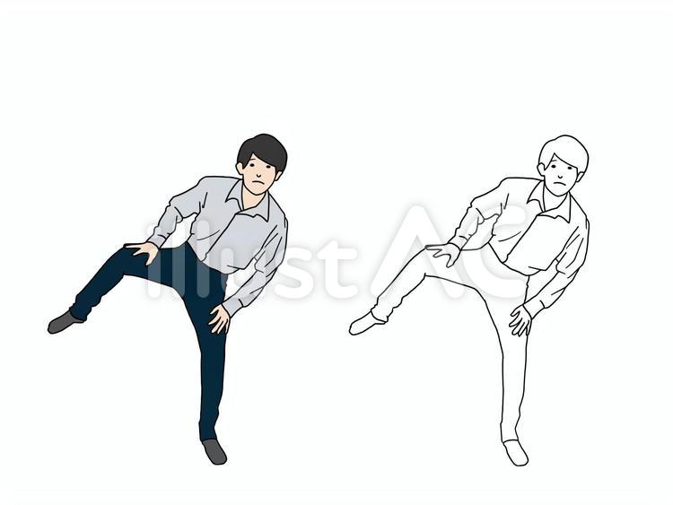 昔、相撲をやってました。 会社員,男,男性のイラスト素材