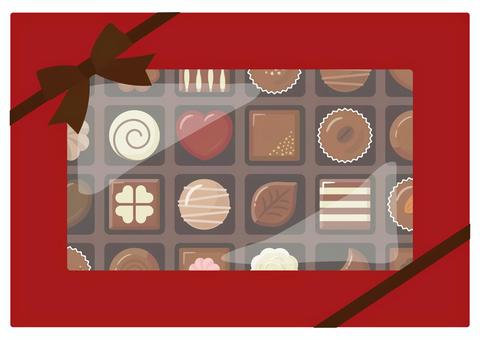 バレンタインのチョコレートギフト02 バレンタイン,チョコレート,リボン,食べ物,プレゼント,バレンタインチョコ,お菓子,スイーツ,高級,高級感のイラスト素材