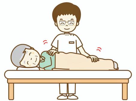 マッサージ5 整体,病院,医者,マッサージ,医療,医療機関,クリニック,男性,仕事,接骨院のイラスト素材