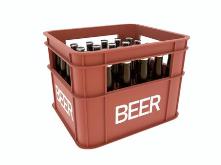 赤色のビールケースとビール ビールケース,ケース,ビール箱,入れ物,3d,cg,瓶ビール,赤色のイラスト素材