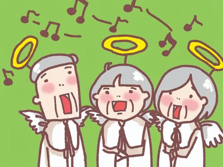 Illustration, sing, grandmother, grandpa, 