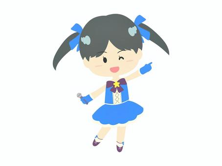 アイドル アイドル,女性,芸能人,歌手,仮装,かわいい,美少女,萌え系,青のイラスト素材
