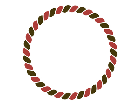 ロープ楕円フレーム赤ブラウン ロープ,縄,楕円,フレーム,枠,囲み,装飾,赤,茶,シックのイラスト素材