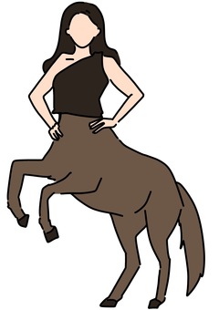 ケンタウリスのカラー ケンタウリス,馬,女性,半分,カラーのイラスト素材