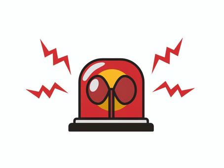 パトランプ　赤色回転灯２　サイレン パトランプ,回転灯,赤色灯,警告灯,ランプ,点滅,回る,光る,警報,サイレンのイラスト素材