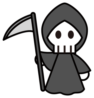 死神 死神,死者,ハロウィン,西洋妖怪,妖怪,西洋,ドクロ,骸骨,鎌,武器のイラスト素材