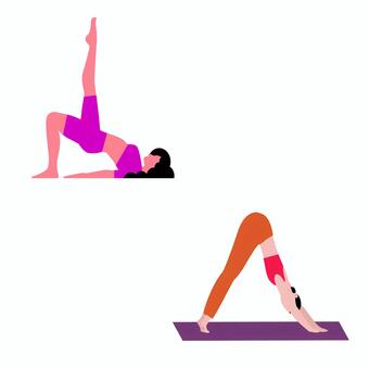 ヨガ 0121 ヨガ,バランス,女性,ストレッチ,ポーズ,健康,運動,柔軟,フィットネス,エクササイズのイラスト素材