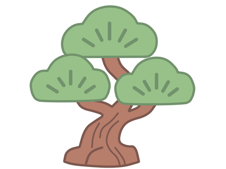 かわいい松の木のイラスト 松,木,正月,年賀状素材,松の葉,葉,デフォルメ,松の木,挿絵,かわいいのイラスト素材