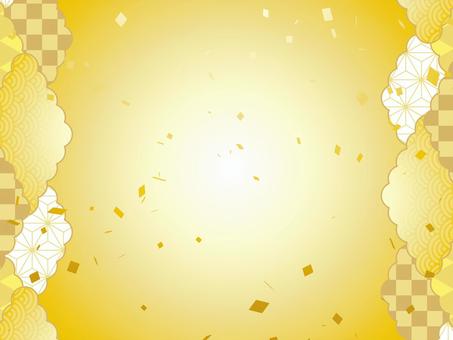 正月和風和柄年賀状 年賀状,和柄,和風,正月,可愛い,美しい,ベクター,紙吹雪,パーティー,お祝いのイラスト素材