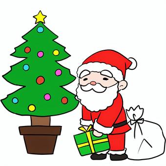 プレゼントを配るサンタクロース