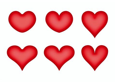 ぷっくり立体ハートセット ハート,立体,シンプル,赤,バレンタイン,セット,可愛い,おしゃれ,アイコン,ぷっくりのイラスト素材