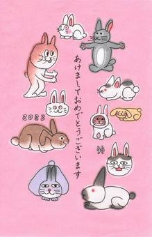 Usanzu, JPG Usanzu, 新年卡, 卯年, 動物, JPG