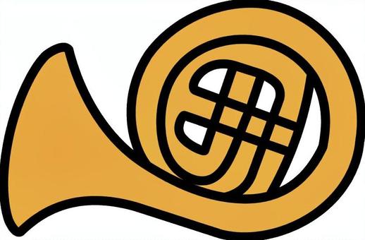 ホルンです。 ホルン,シンプル,管楽器,金管楽器,音楽,オーケストラ,クラシック,吹奏楽,メロディ,アンティークのイラスト素材